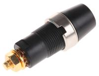 sab-6922-au-sw Schutzinger Black Female Banana Socket, 4 mm Connector, 32A, 1000V, Gold Plating