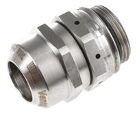 essvg-25 VentGLAND Series Metallic Stainless Steel Cable Gland, M25 Thread, 9mm min., 17mm max., IP68, IP69K