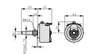 p0200031001kaey000 Vishay Linear Potentiometer 1-Gang Panel Mount, P0200031001KAEY000