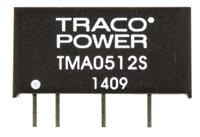 tma-0512s TRACOPOWER TMA DC-DC Converter, 12V dc/ 80mA Output, 4.5 → 5.5 V dc Input, 1W, Through Hole, +85°C Max Temp