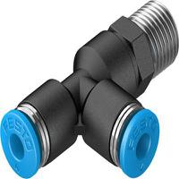 qstl-18-4 Festo QSTL Series T Fitting, R 1/8 Male to 4 mm, Threaded-to-Tube Connection Style, 153117