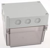 pcm-150150-t-enclosure Fibox Grey Polycarbonate Enclosure, IP66, IP67, Clear Lid, 180 x 130 x 150mm