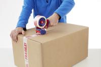 06120-00105-01 Tesa 6120 Red/White Packing Tape, 66m x 50mm