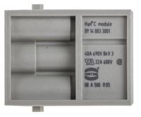 09140033001 HARTING Heavy Duty Power Connector Module, 40A, Male, Han-Modular Series, 3 Contacts