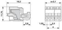 1881383 Phoenix Contact, 2.5mm Pitch, FK-MC 0.5/ 8-ST-2.5, 8 Way, , Pluggable Terminal Block, Plug, Push-In, Spring Cage