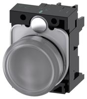 3su1106-6aa70-1aa0 Siemens, SIRIUS ACT 3SU11, Panel Mount Clear LED Pilot Light Complete, 22mm Cutout, Round, 230V ac