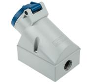 101 MENNEKES IP44 Blue Wall Mount 3P Right Angle Socket, Rated At 16A, 230 V