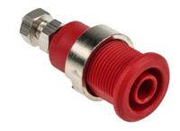 497043-22 Staubli Red Female Banana Socket, 4 mm Connector, Solder Termination, 32A, 1000V, Nickel Plating