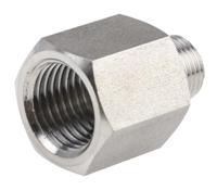1861-10-13 Legris Stainless Steel Pipe Fitting, Straight Hexagon Increaser, Male R 1/8in x Female G 1/4in