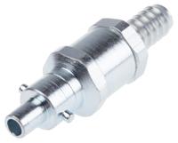 776-8365 RS PRO Steel Male Pneumatic Quick Connect Coupling, G 3/8 Male 9.5mm Hose Barb
