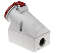 736 MENNEKES IP44 Red Wall Mount 7P Right Angle Socket, Rated At 32A, 415 V