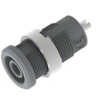 3275-i-g Electro PJP Grey Female Banana Socket, 4 mm Connector, Solder Termination, 25A, 1kV, Nickel Plating
