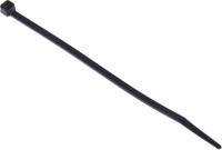 811-1583 RS PRO Cable Tie, Heat Stabilised, 160mm x 4.8 mm, Black Nylon, Pk-100