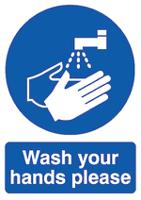 763-1702 RS PRO Vinyl Mandatory Wash Hands Sign With English Text