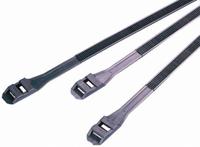 666-4691 RS PRO Cable Tie, Double Locking, 760mm x 9 mm, Black Nylon, Pk-100