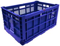 bp640bl Viso 60L Blue Polypropylene Folding Crate, 300mm x 400mm x 600mm