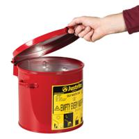 jcn09200rd Justrite Safety Cans 8L Red Hinged Steel Flammable Waste Can