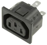 px07831563 Bulgin C13 Snap-In IEC Connector Socket, 10A, 250 V