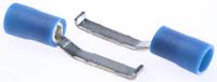 624-1229 RS PRO Hooked Insulated Crimp Blade Terminal 16.8mm Blade Length, 1.5mm² to 2.5mm², 16AWG to 14AWG, Blue
