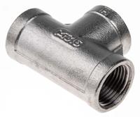 499-2896 RS PRO Stainless Steel Pipe Fitting, Tee Circular Tee, Female G 3/8in x Female G 3/8in x Female G 3/8in