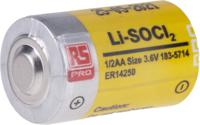 183-5714 RS PRO Lithium Thionyl Chloride 3.6V, 1/2 AA Battery
