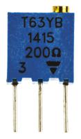 t63yb201kt20 200Ω, Through Hole Trimmer Potentiometer 0.25W Top Adjust Vishay, T63