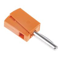 215-211 WAGO Orange Male Banana Plug, 4 mm Connector, Cage Clamp Termination, 20A, 42V, Nickel Plating