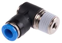 qslv-14-6-i Festo QS Series Elbow Threaded Adaptor, R 1/4 Male to Push In 6 mm, Threaded-to-Tube Connection Style, 153098