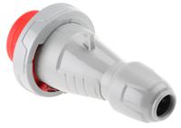 5-554-39 Legrand, P17 Tempra Pro IP66, IP67 Red Cable Mount 3P + N + E Industrial Power Plug, Rated At 32A, 415 V