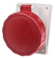 4183266 Scame IP66, IP67 Red Panel Mount 3P + N + E Heavy Duty Power Connector Socket, Rated At 32A, 415 V
