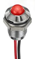 132-9098 RS PRO Red Panel Mount Indicator, 1.8 → 3.3V dc, 8mm Mounting Hole Size, Lead Wires Termination, IP67