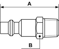 irp-086153p PREVOST Treated Steel Male Plug for Pneumatic Quick Connect Coupling, G 1/2 Male Threaded