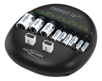 1001-0004-uk Ansmann Energy 16 Plus Battery Charger For NiCd, NiMH 9V, AA, AAA, C, D with EU, UK plug