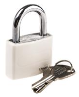 49948-t65al40-white-ka-6402 ABUS Key Weatherproof Aluminium, Steel Safety Padlock, Keyed Alike, 6.5mm Shackle, 43mm Body