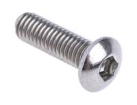 183-8604 RS PRO Stainless Steel Hex Socket Button Screw, ISO 7380, M3 x 10mm