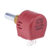 tw1102ka TE Connectivity TW 1kΩ Rotary Potentiometer 1-Gang Panel Mount, TW1102KA
