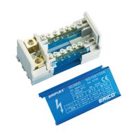 563810 nVent ERIFLEX Distribution Block, 2 Way, 10 → 35mm², 125A, 690 V, Blue