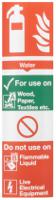 146-400 Polypropylene Fire Safety Sign, Water Extinguisher For Use On With English Text Self-Adhesive
