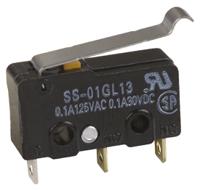 ss-01gl13 Omron Simulated Roller Lever Micro Switch, Solder Terminal, 100 mA @ 30 V dc, SPDT, IP40