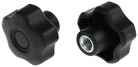 702-7598 RS PRO Black Multiple Lobes Clamping Knob, M8, Threaded Hole