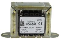 504-662 RS PRO 20VA 2 Output Chassis Mounting Transformer, 24V ac, IEC 61558-2-6