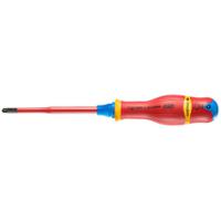 atdb2x125tve Facom Pozidriv Insulated Screwdriver, PZ2 Tip, 125 mm Blade, VDE/1000V, 245 mm Overall