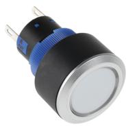 175-8299 RS PRO Illuminated Push Button Switch, Momentary, Panel Mount, 22.2mm Cutout, SPDT, White LED, 250V ac, IP65