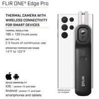 flir-one-edge-pro FLIR ONE EDGE PRO for Smartphones Bluetooth, WiFi Thermal Imaging Camera, 0 → +400 °C, 160 x 120pixel Detector