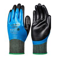 skg00047b Skytec Eco Chrome Black, Blue Polyester Polyester Work Gloves, Size 9, Nitrile Foam Coating