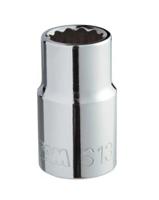 s-17 SAM 1/2 in Drive 17mm Standard Socket, 12 point, 38 mm Overall Length