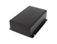 1455nf1601bk Hammond 1455F Series Black Aluminium Enclosure, IP54, Flanged, Black Lid, 160 x 153 x 53mm