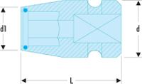 ns236a Facom NS.236A 1/2 in Square Impact Bit Holder, 40 mm Overall