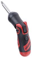 mdrt908 Teng Tools 1/4 in Hexagon Phillips, Pozidriv, Slotted Ratchet Screwdriver, 172 mm length