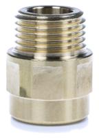 15mc12brass John Guest Brass Pipe Fitting, Straight Push Fit Coupler, Male 1/2in to Female 15mm